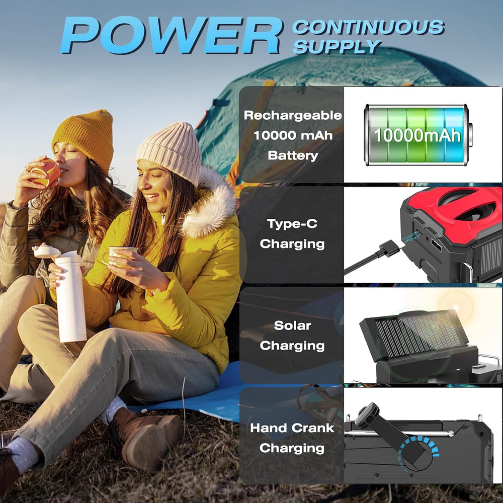 NITIGO Weather Radio, 10000mAh Large Battery Emergency Radio, Survival Gear