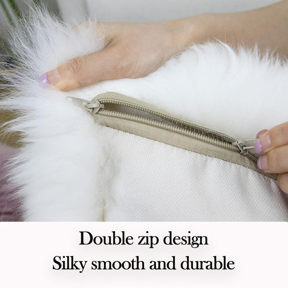Luxury Soft Fur Sheepskin Fleece Cushion Cover Pillowcase Decorative Throw Pi...