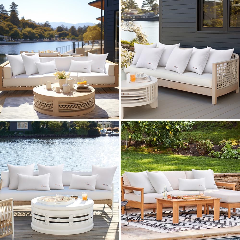 MIULEE Outdoor Pillows Set of 4 20x20 Waterproof Throw Pillow Inserts