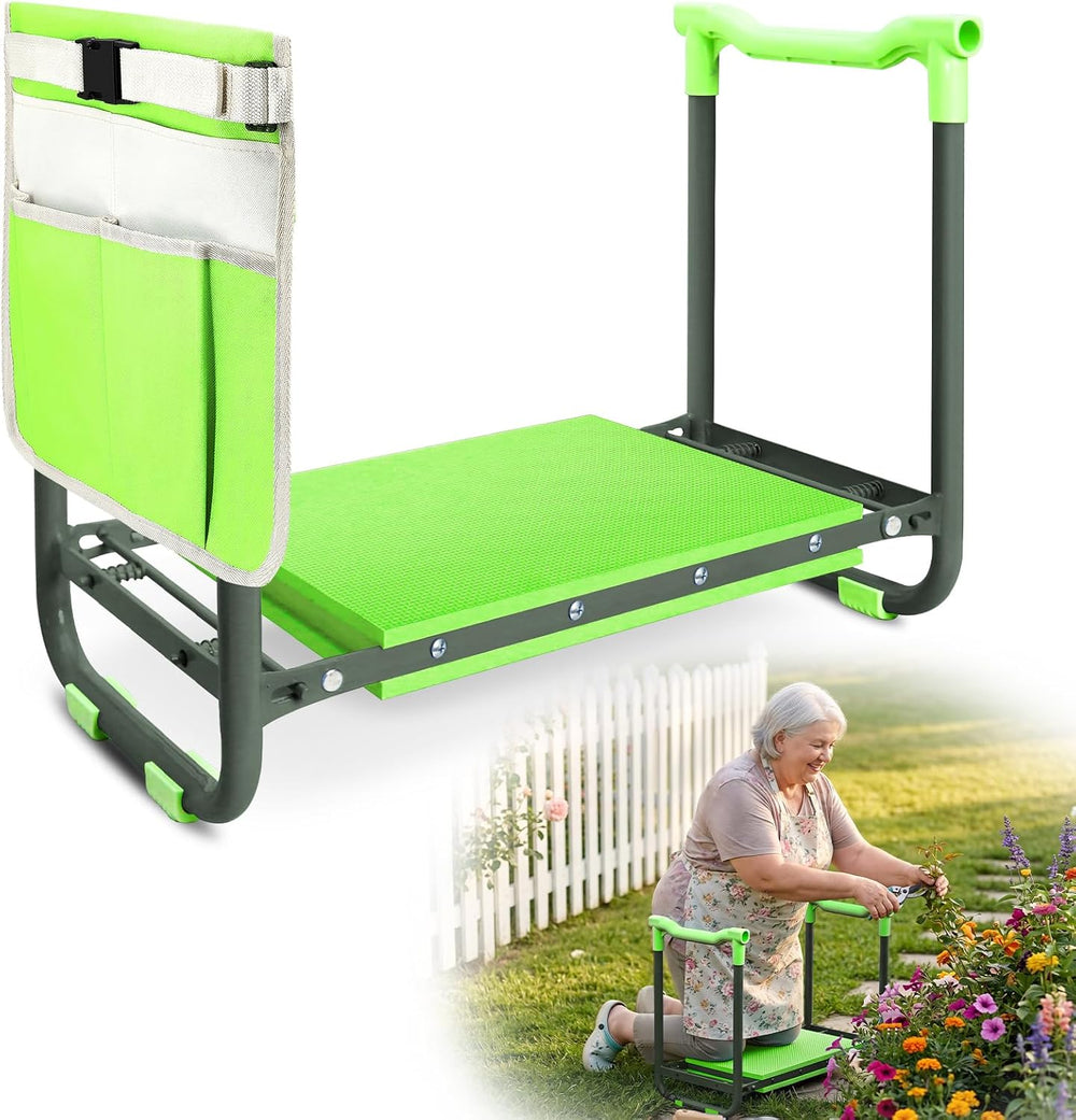 Garden Kneeler and Seat Heavy Duty, Foldable Gardening Stool Bench
