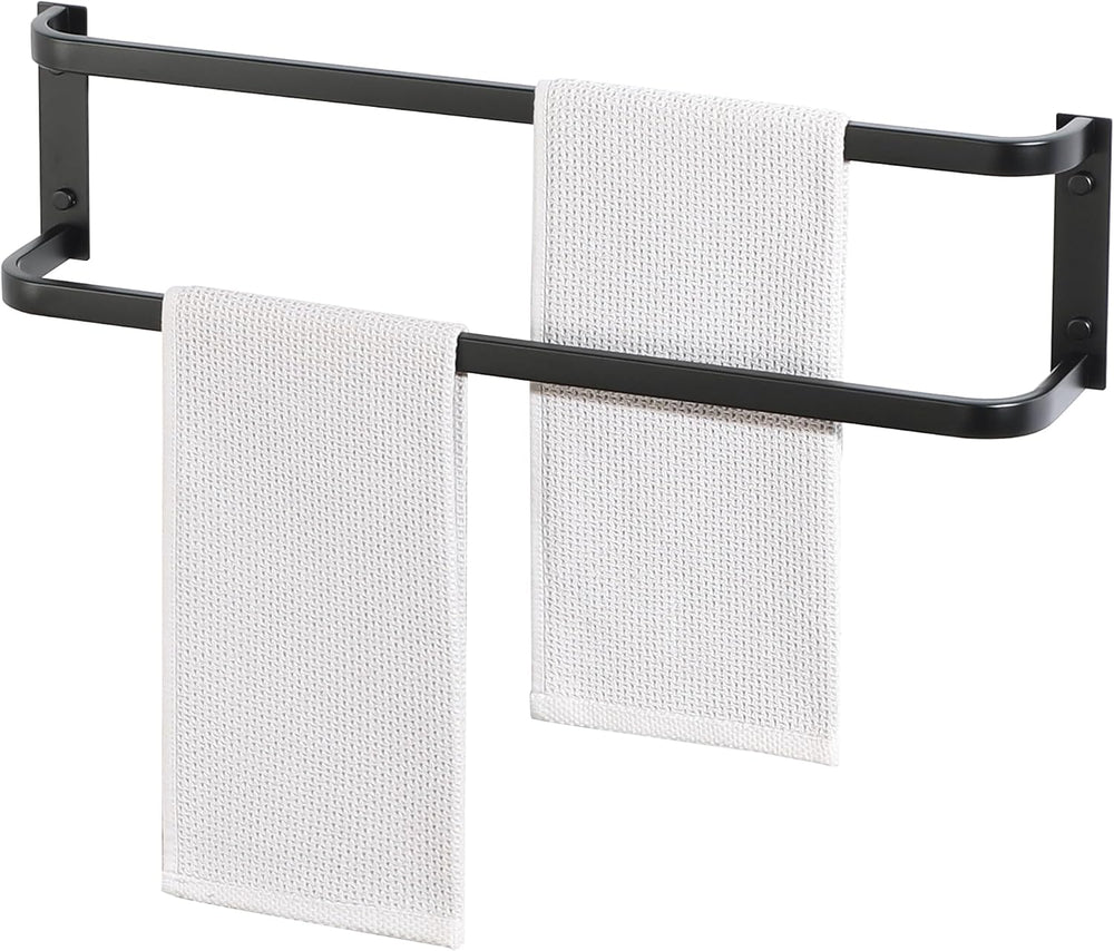 Alise Double Towel Bar, 24" Double Towel Racks for Bathroom, Matte Black