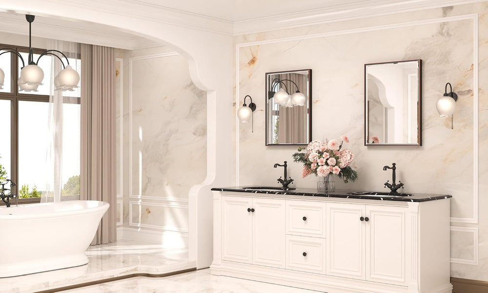TETOTE Oil Rubbed Bronze Mirror for Bathroom 22 x 30 Inch Beveled Frame Vanit...