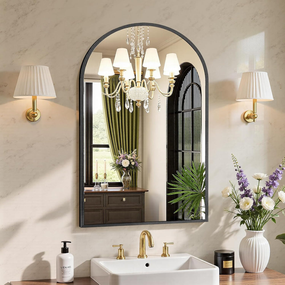 Sweetcrispy 20"x30" Arched Black Bathroom Mirrors for Wall, Vanity ...
