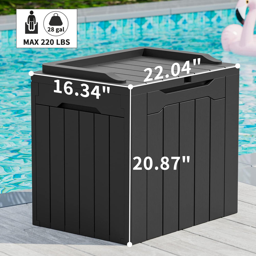 Greesum 31 Gallon Outdoor Storage Box, Black
