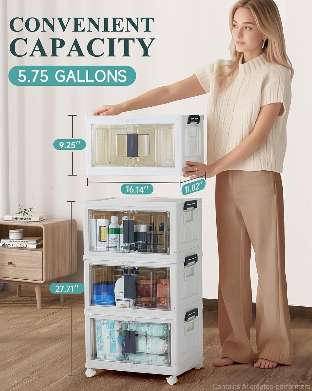 OlarHike 23QT Storage Bins with Lids for Closet, Office, Room, 3 Pack