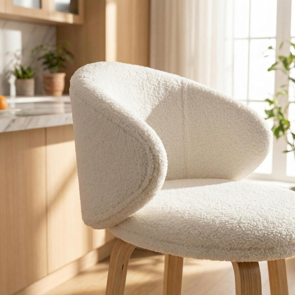 LukeAlon 26" Bar Stools Set of 2, White