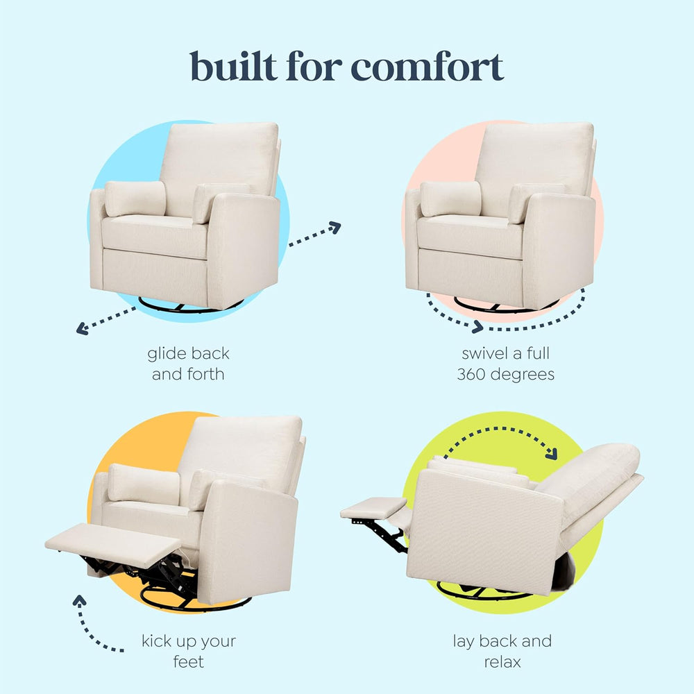 DaVinci Carter's Ethan Swivel Recliner - Performance Cream Linen