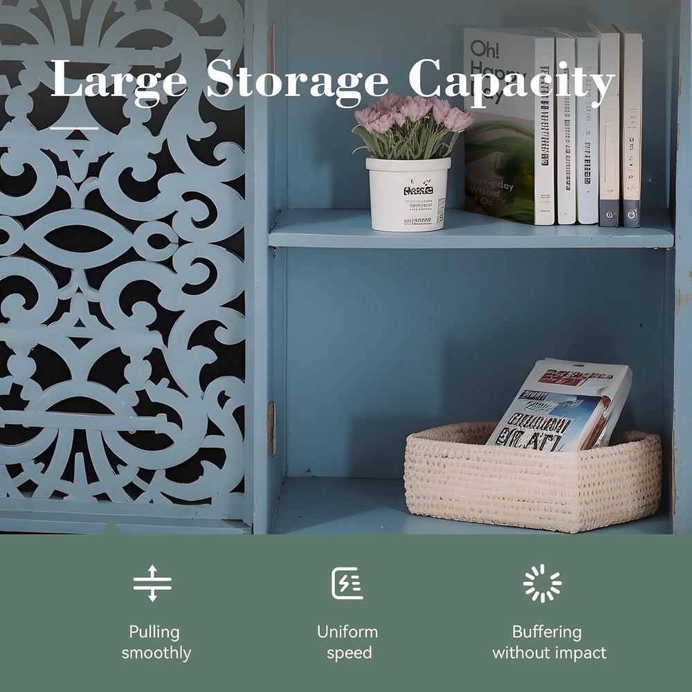 Sophia & William Small Accent Cabinet with Doors, Decorative Carved Cabinet