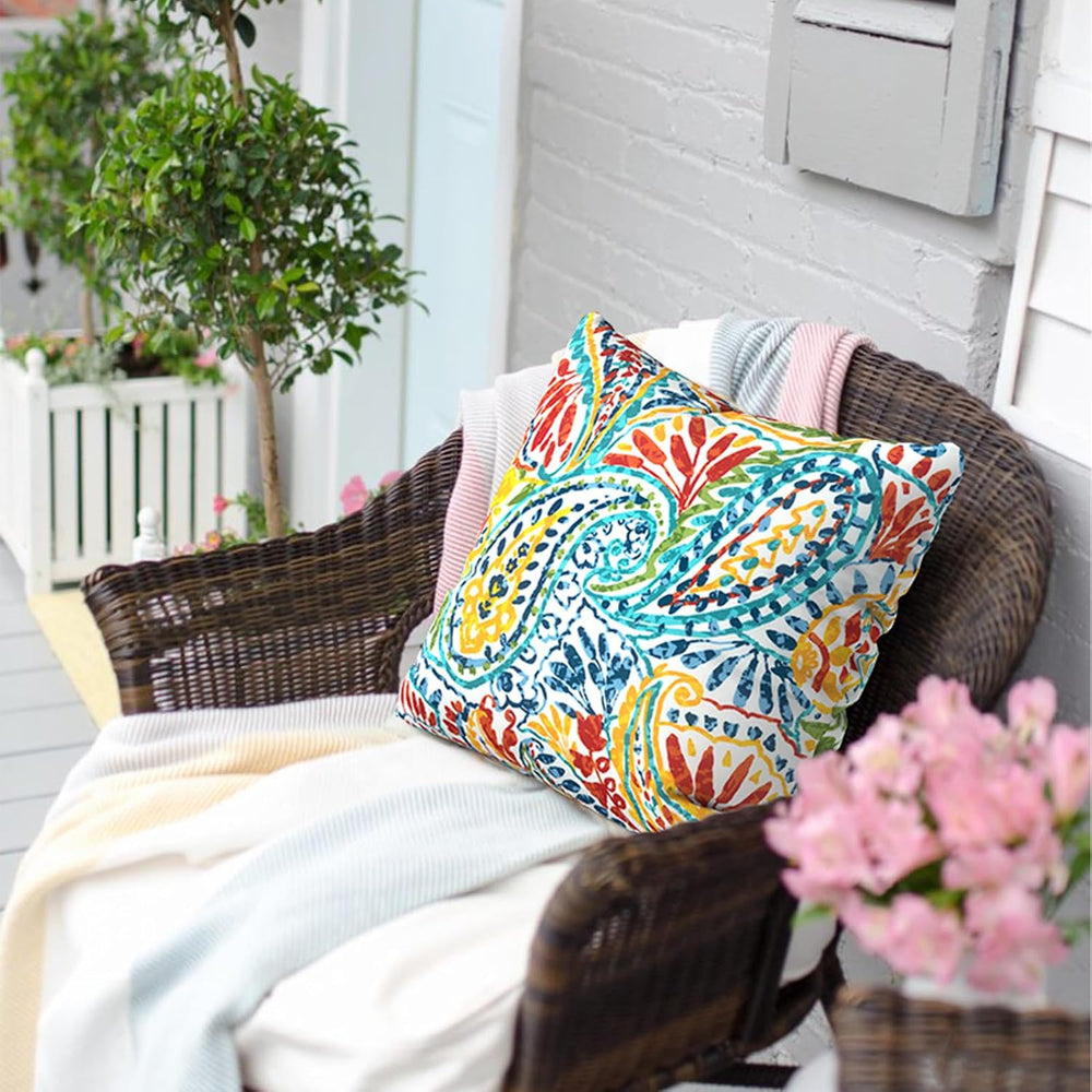 Outdoor Pillows for Patio Furniture 18x18 inch, Square Outdoor Throw Pillows ...