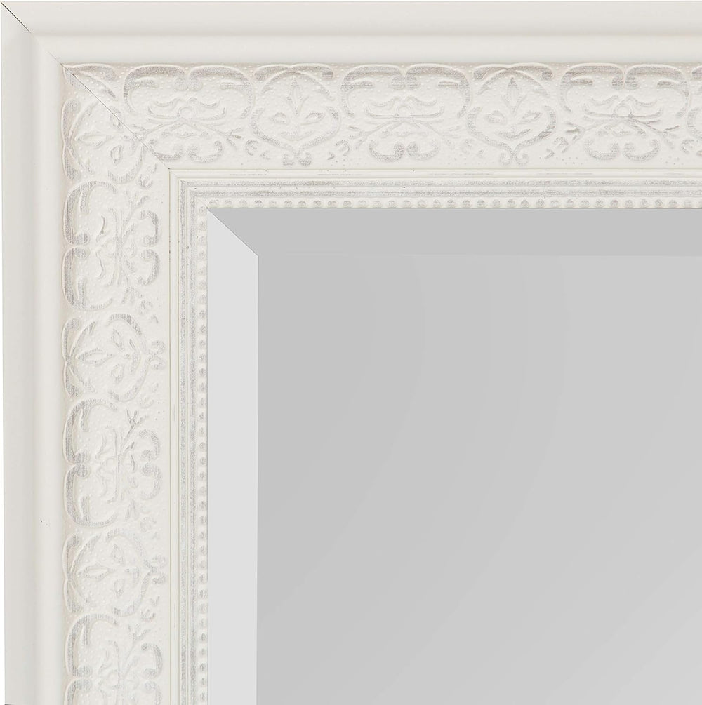 Kate and Laurel Alysia Decorative Frame Rectangle Wall Mirror, 28.5x40.5 White