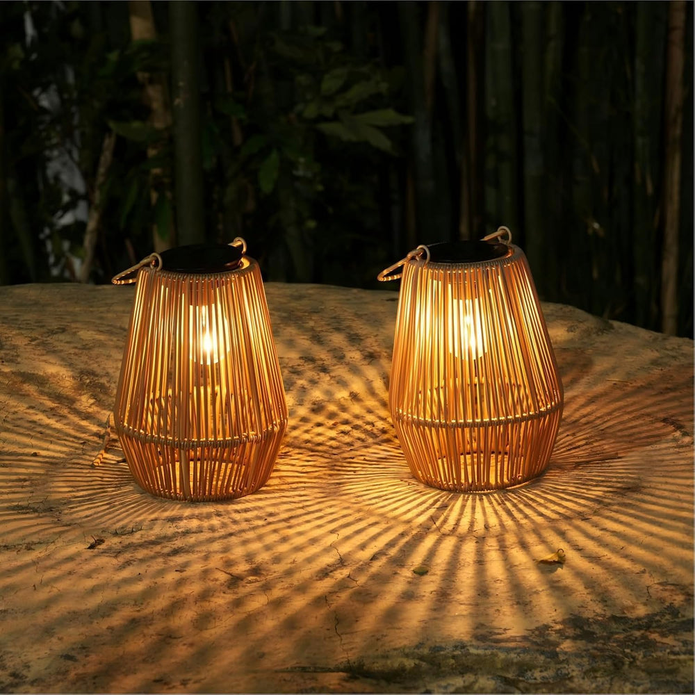 Solar Lanterns Outdoor Waterproof, Solar Lights Outdoor 2 Pack