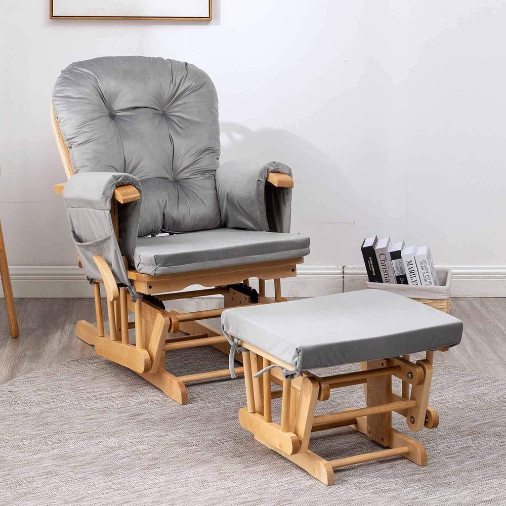 Paddie Glider Rocker Replacement Cushions Velvet with Storage, Rocking Chair ...