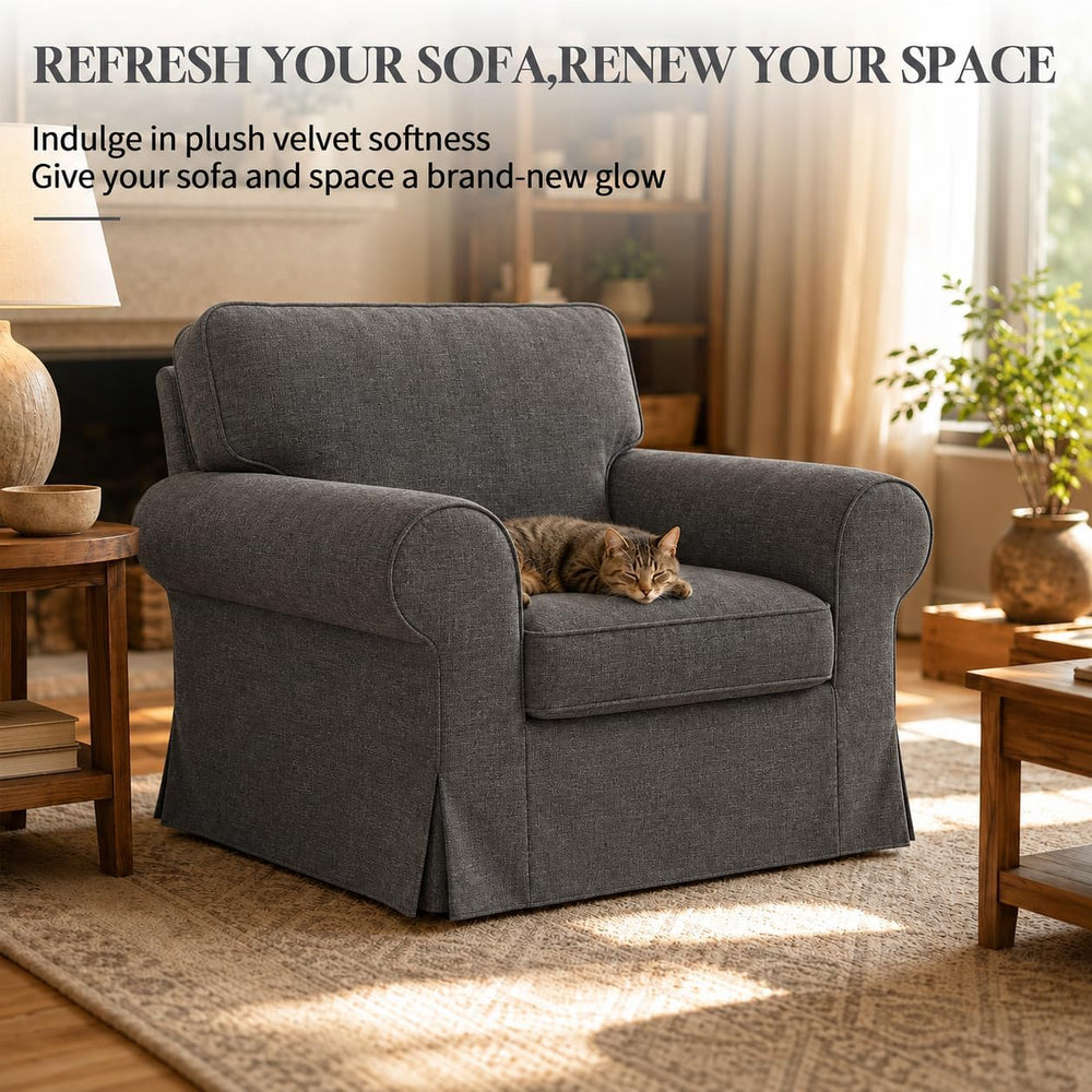 Ektorp Sofa Cover for IKEA Ektorp Armchair, Polyester Slipcover Set with 1 Fr...