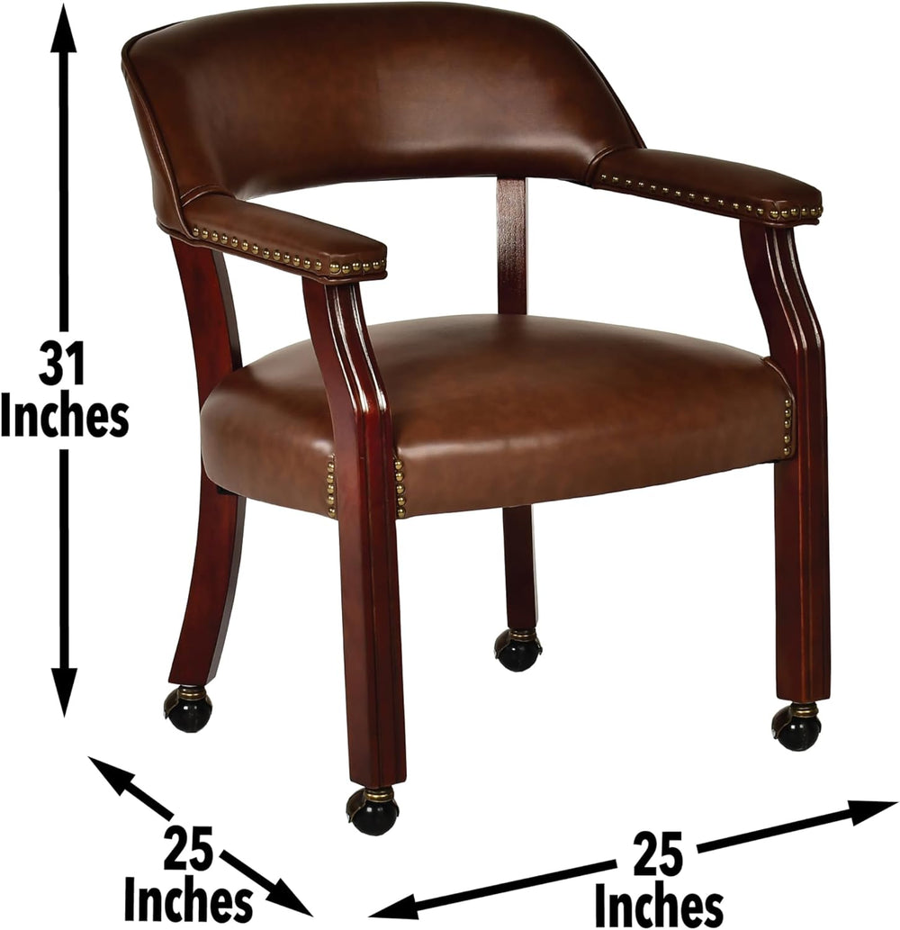 Steve Silver Furniture Tournament Arm Chair w/Casters, Dining Chair with Cast...