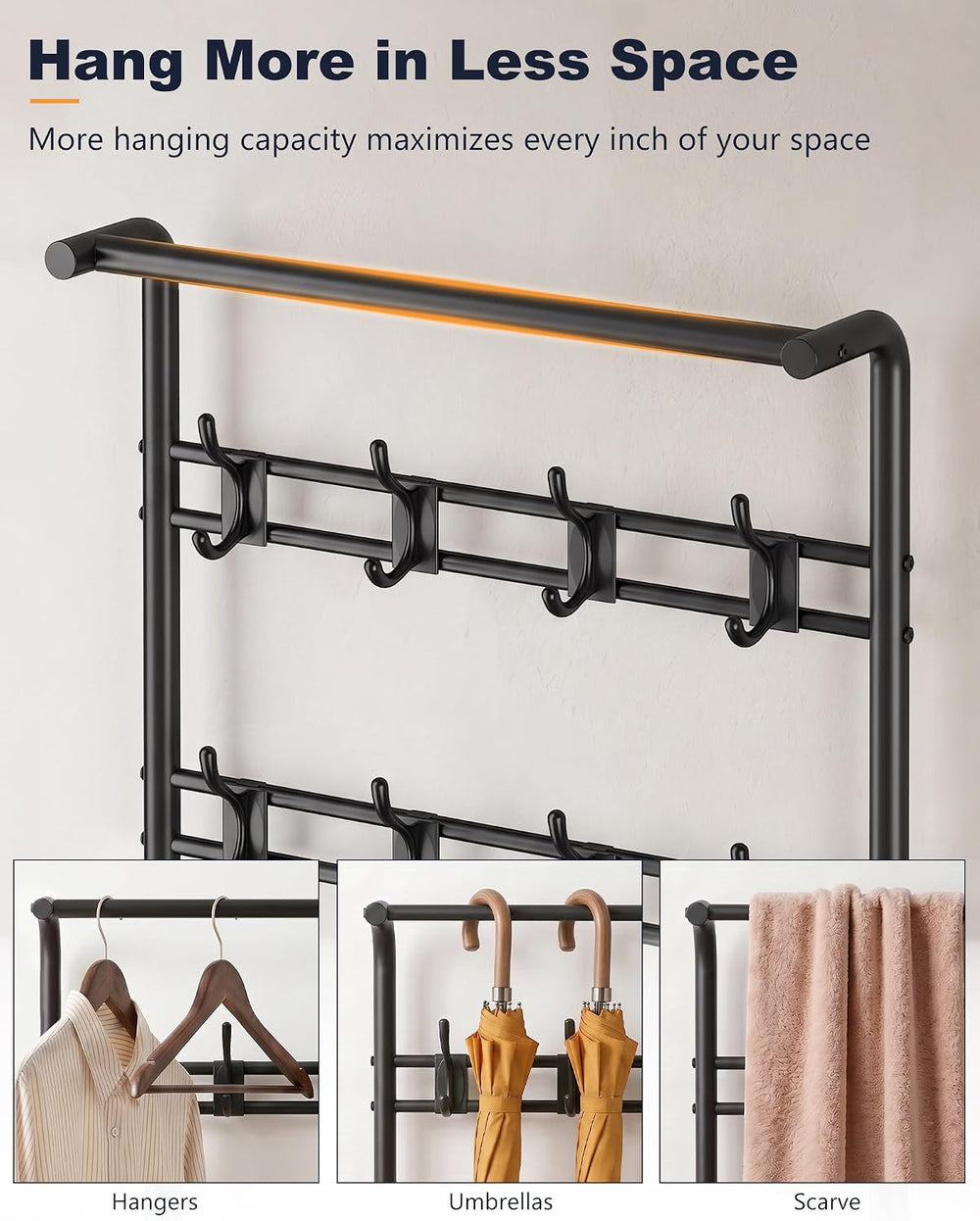 Hall Tree with Shoe Bench, 4-in-1 Entryway Coat Rack