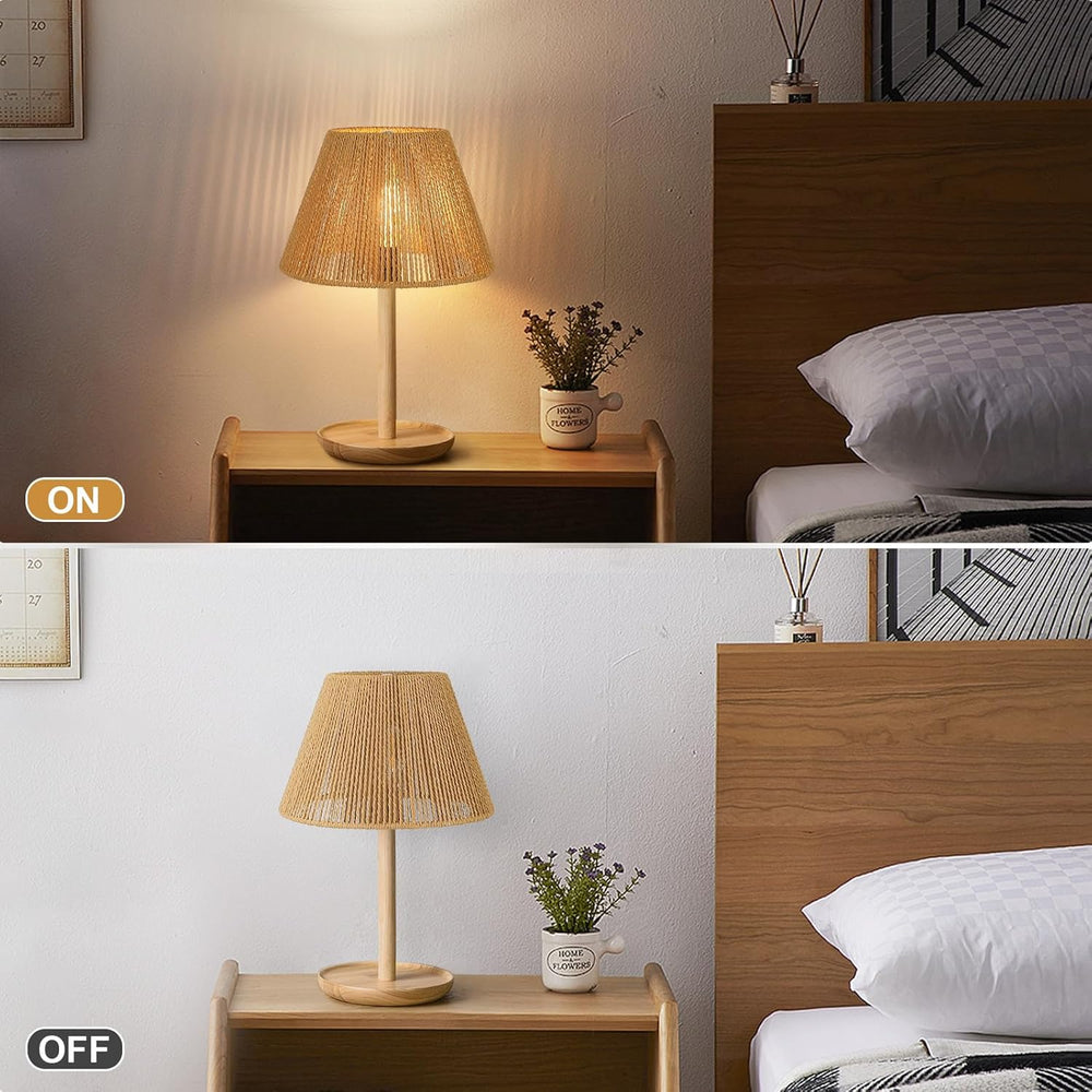 Small Rattan Lamp Shades Set of 2, Boho Lamp Shades for Table Lamps, 5.5"...