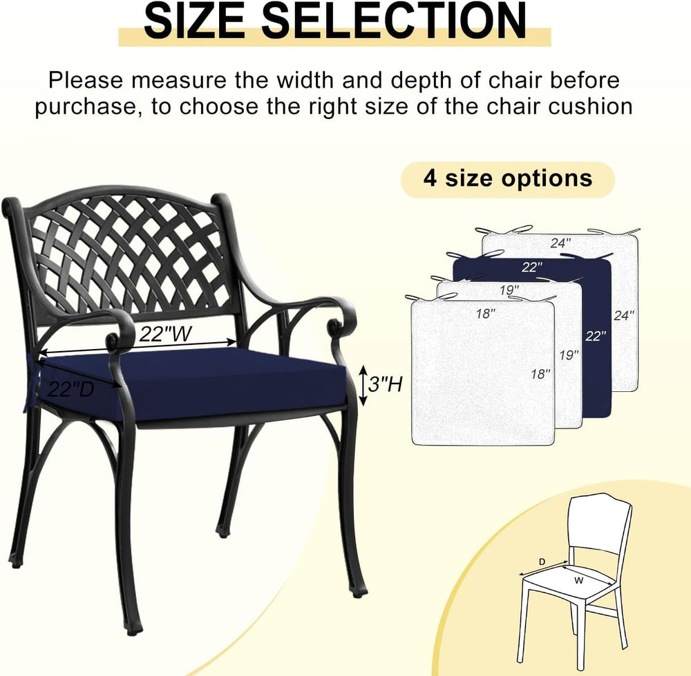 downluxe Waterproof Outdoor Chair Cushions for Patio Furniture, 22" x 22...