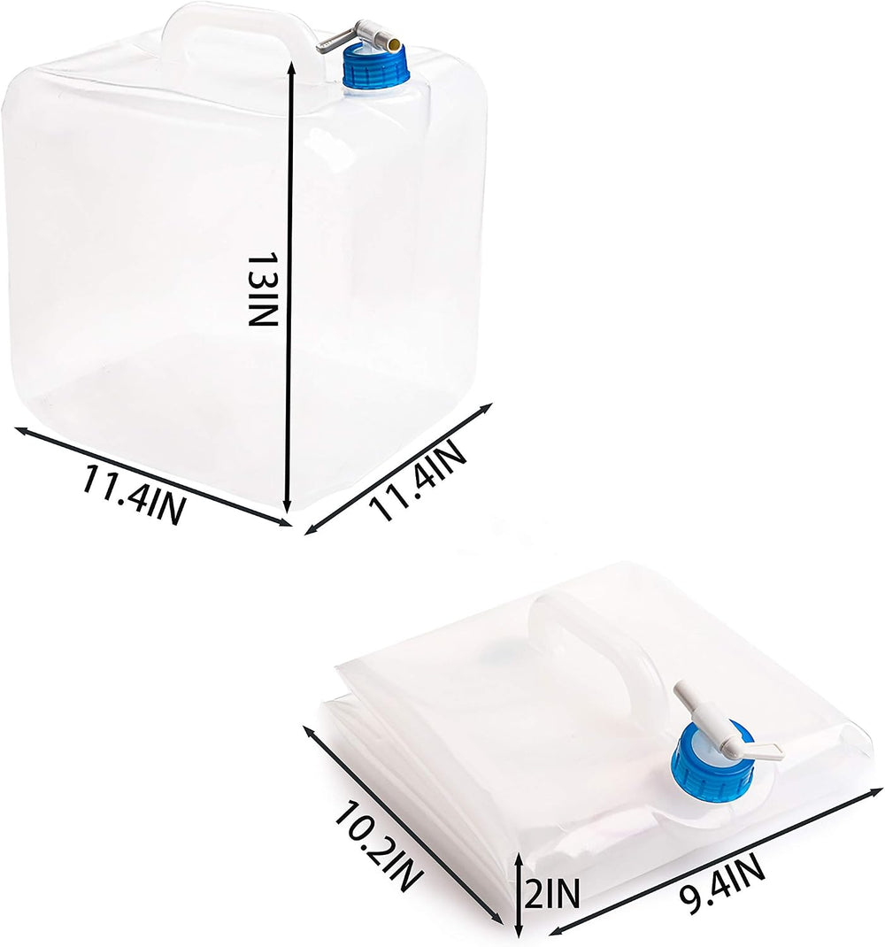Cedilis 2 Pack 5.3 Gallon Collapsible Water Container with Spigot, Food Safe ...