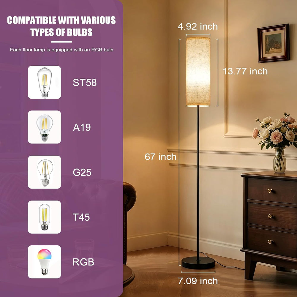 Floor Lamps for Living Room - Standing Lights with Remote and App