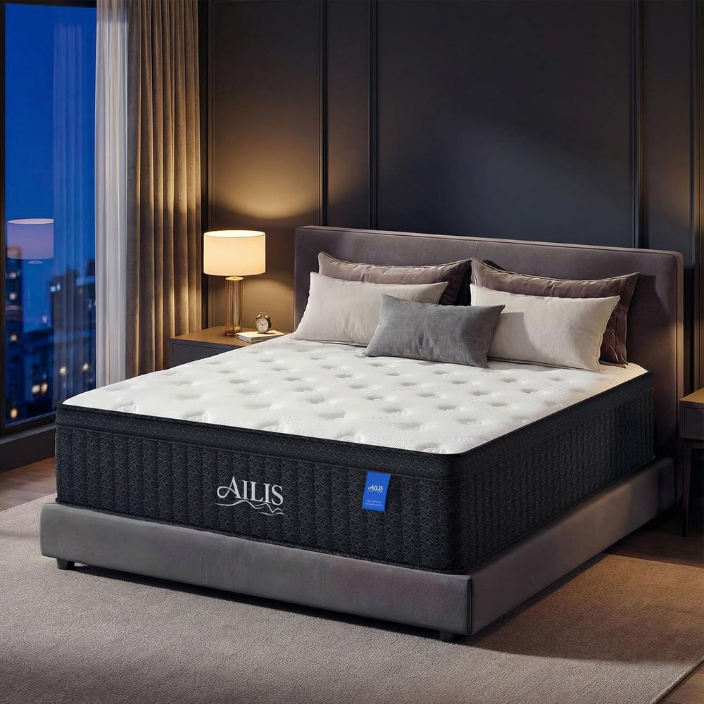 Ailis Queen Mattress, 12 Inch Queen Hybrid Mattress in a Box, Medium Firm wit...