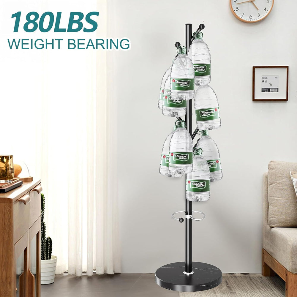 OIRUMIE Coat Rack,Coat Rack Stand with 8 Hooks Umbrella Hoolder Marble Base