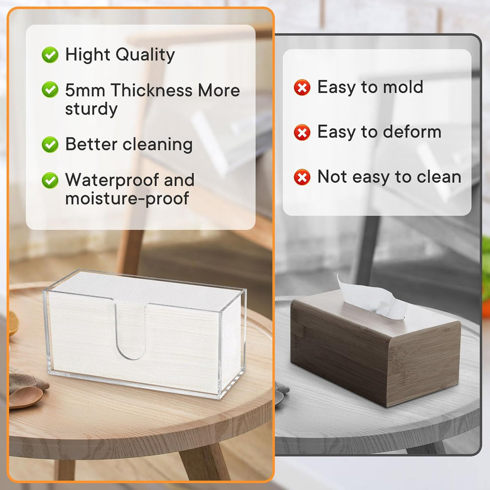 2Pcs Acrylic Paper Towel Dispenser, Paper Towel Holder Countertop Clear Multi...