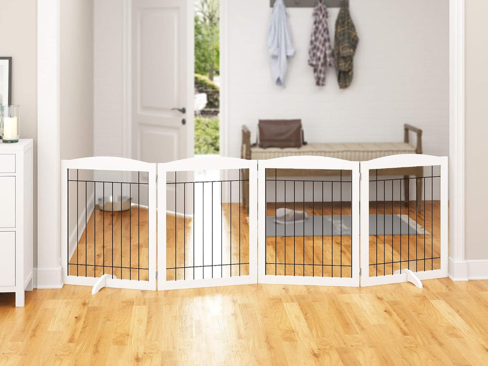 PAWLAND Extra Wide Dog gate for The House, Doorway, Stairs, Dog Fences Indoor...