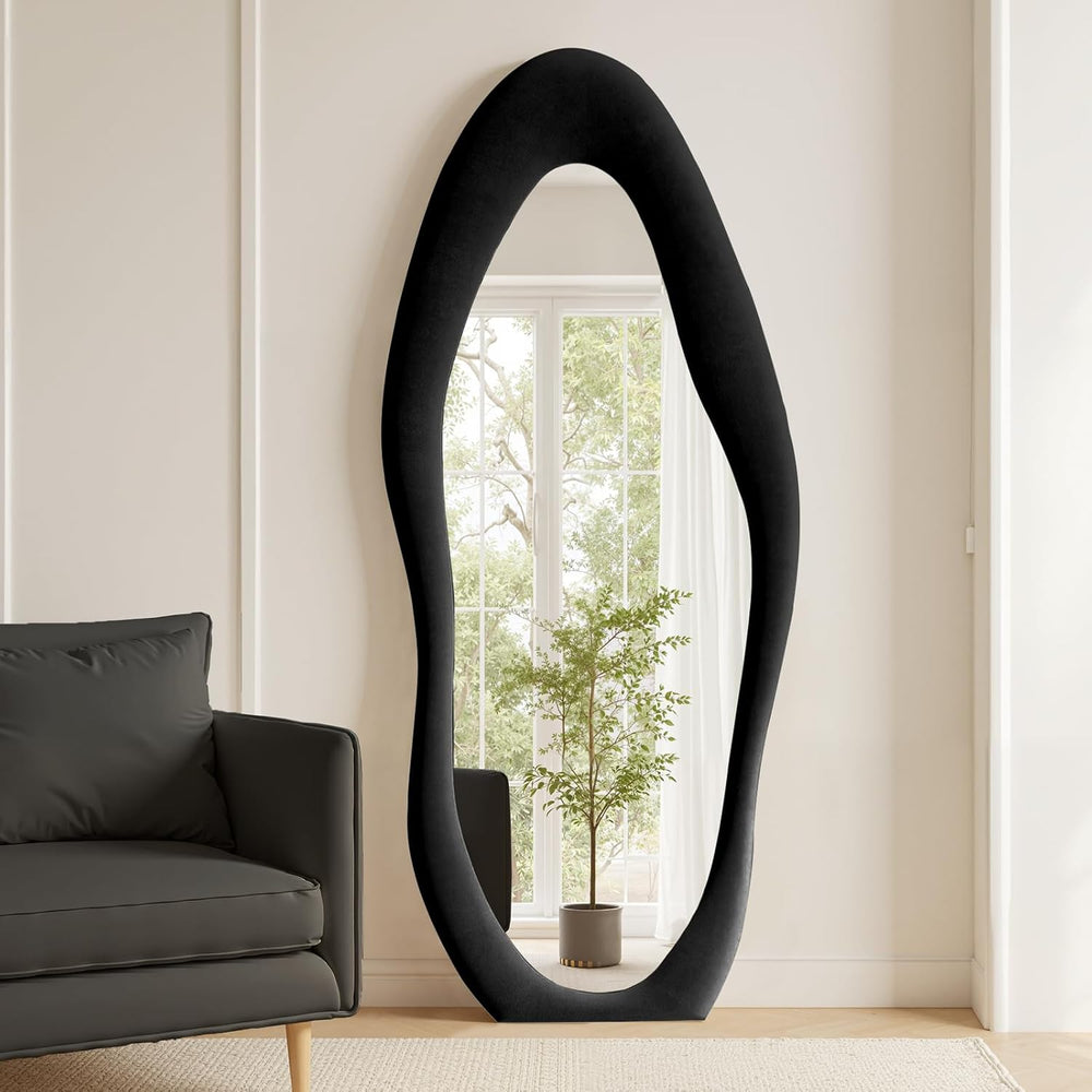 Anpark Full Length Mirror, 71"x 30" Wall Mirror, Flannel Wrapped Wo...