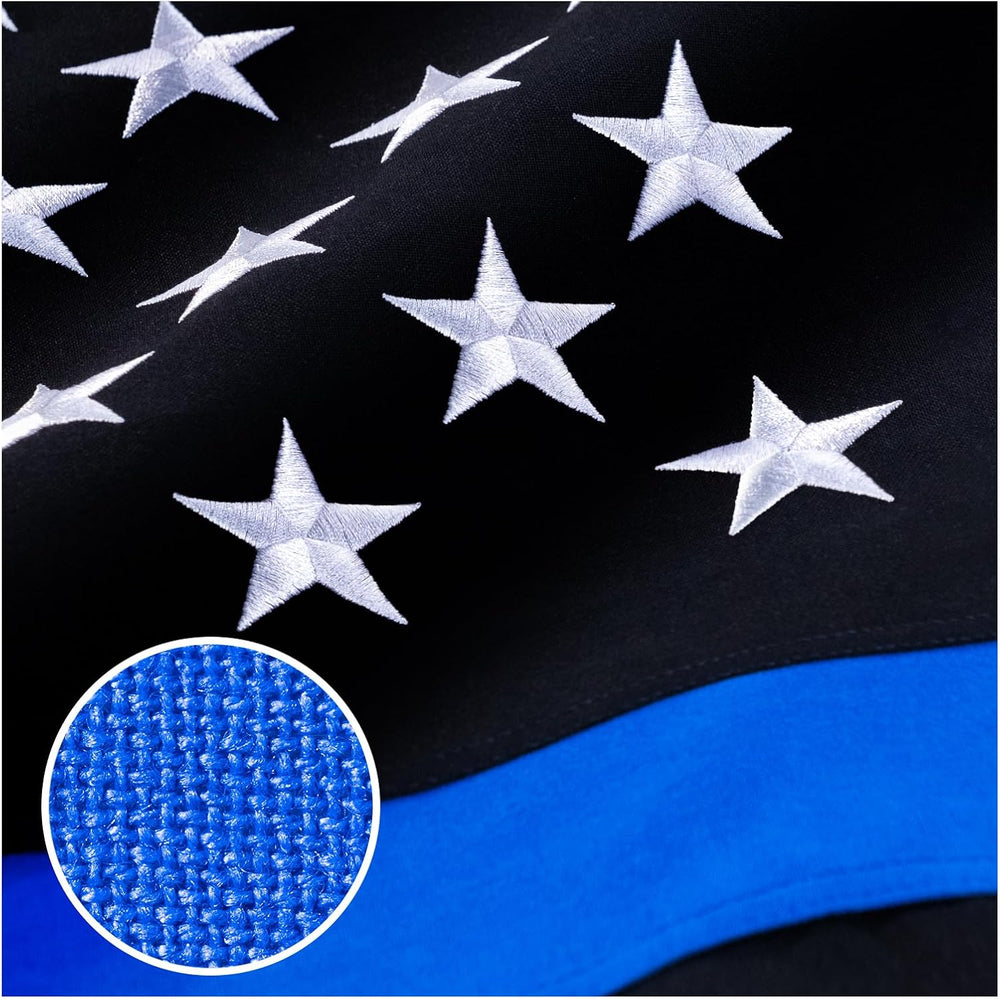 Thin Blue Line Flag 4x6 ft Deluxe Super Tough Series, Heavy Duty Spun Polyest...