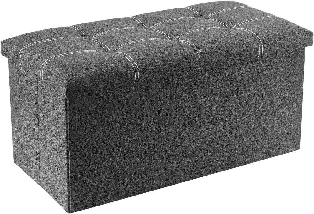 YOUDENOVA Ottoman with Storage, 30" Storage Ottoman Bench, Linen Gray