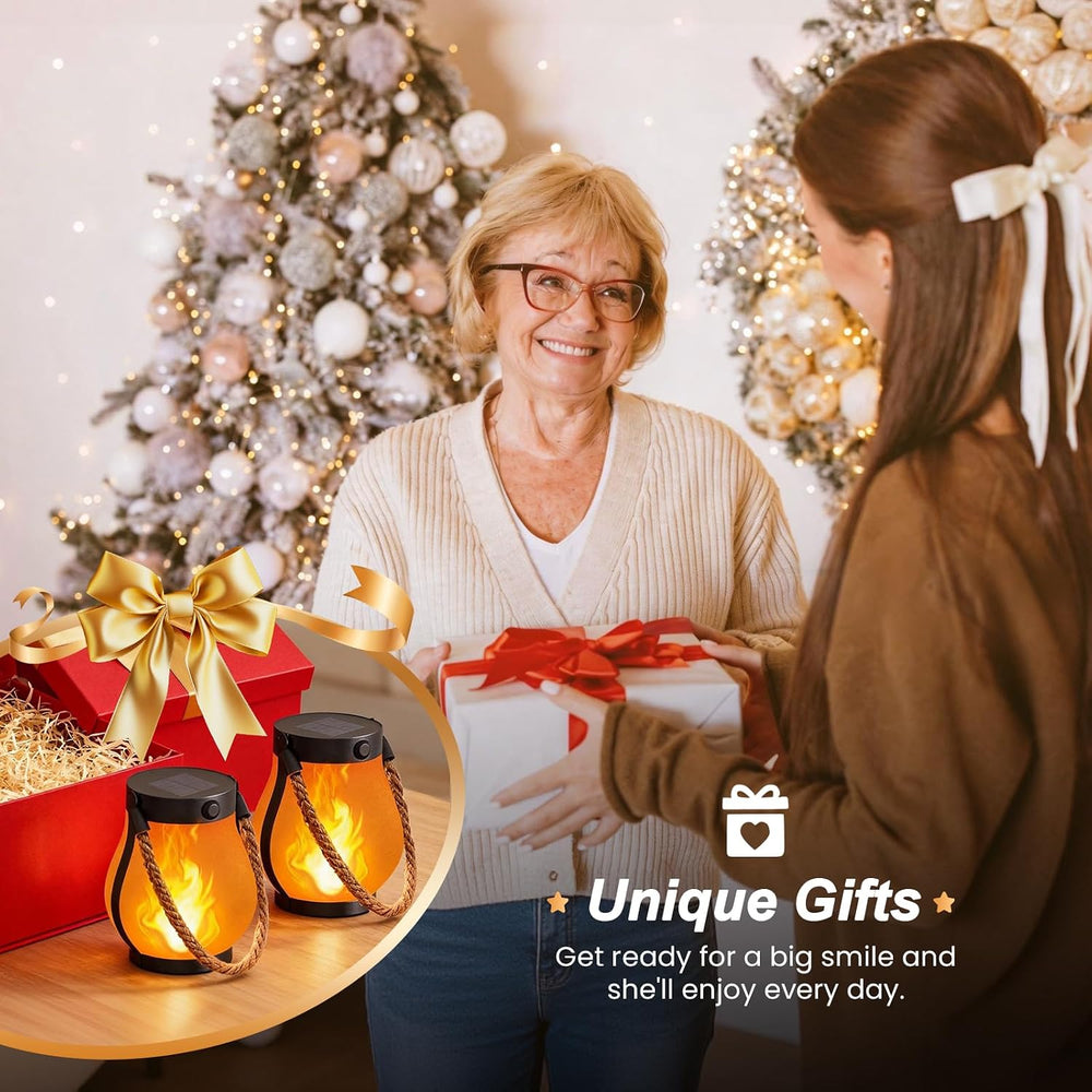 Hompavo Gen2 Solar Lanterns Outdoor Waterproof with Ultra-Real Flame