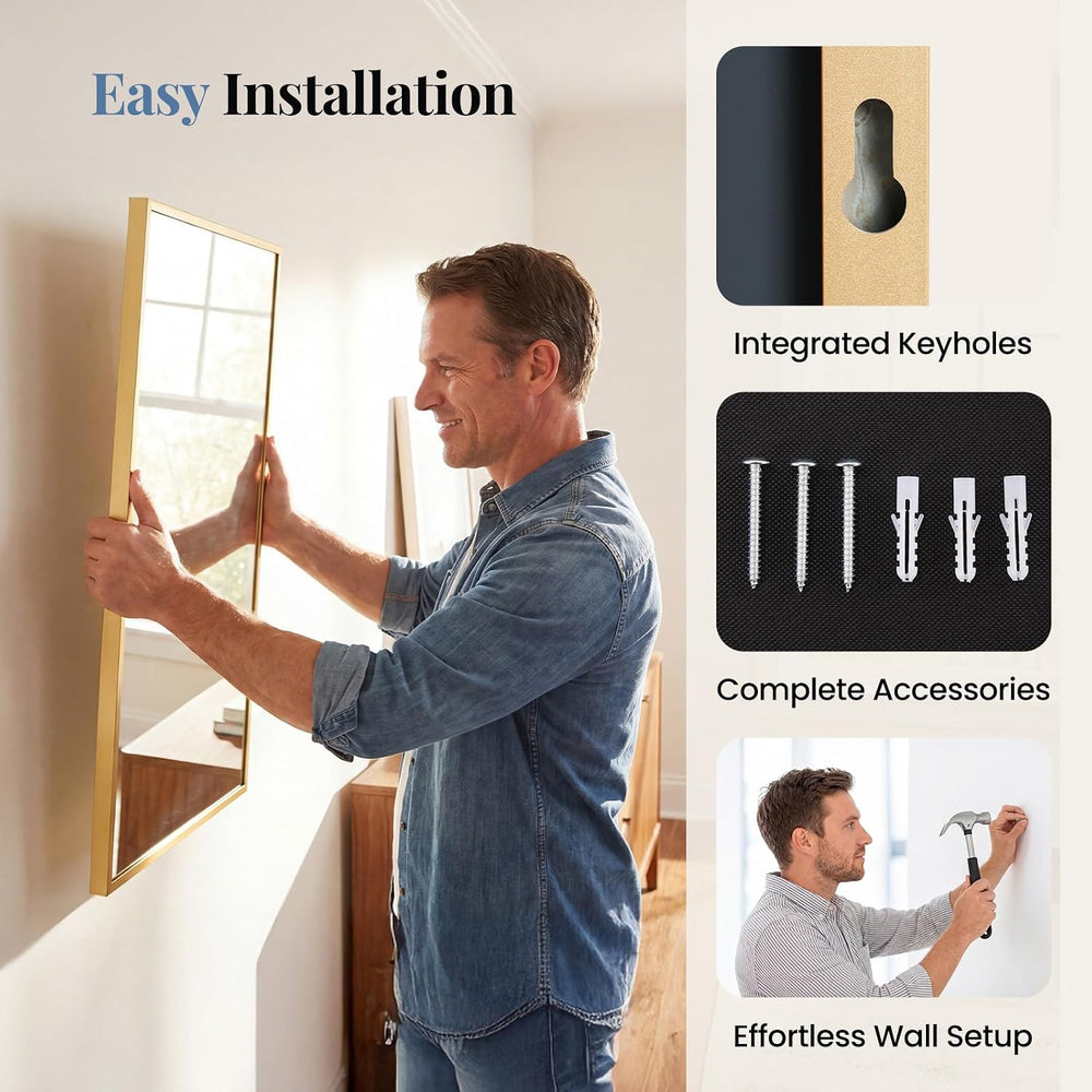 NEWBULIG Bathroom Wall Mirror, Vanity Rectanglar Mirror, 30x48 Inch