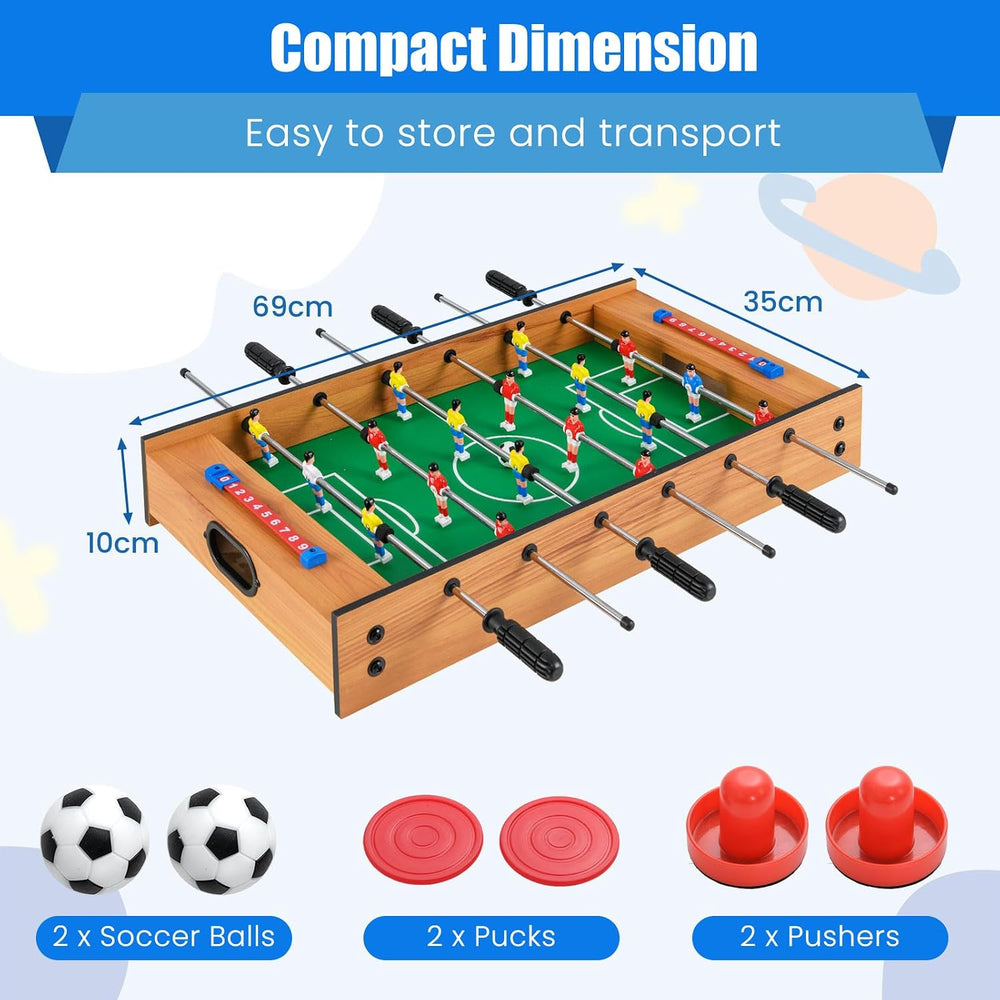 Giantex Multi Game Table, 2 in 1 Combo Mini Game Tables Top w/Soccer, Slide H...