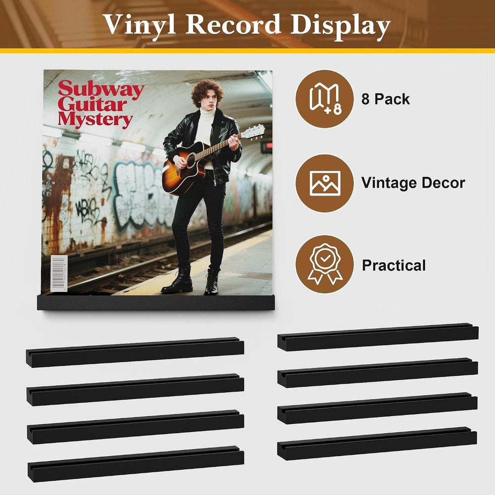 Emfogo Vinyl Record Shelf Wall Mount, Record Holder Wall, 12 inch Album Vinyl...