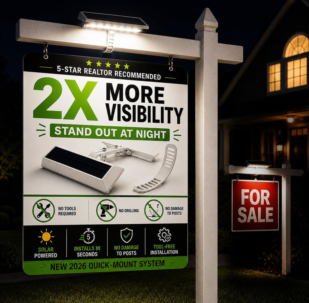 LITEAGENT PRO Upgrade Solar LED Sign Light for Real Estate Yard Signs, Tool-F...