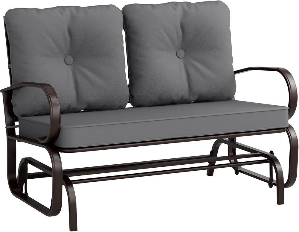 Crownland Outdoor Patio Glider Chair, Rocking Glider Bench for 2 Person, Porc...