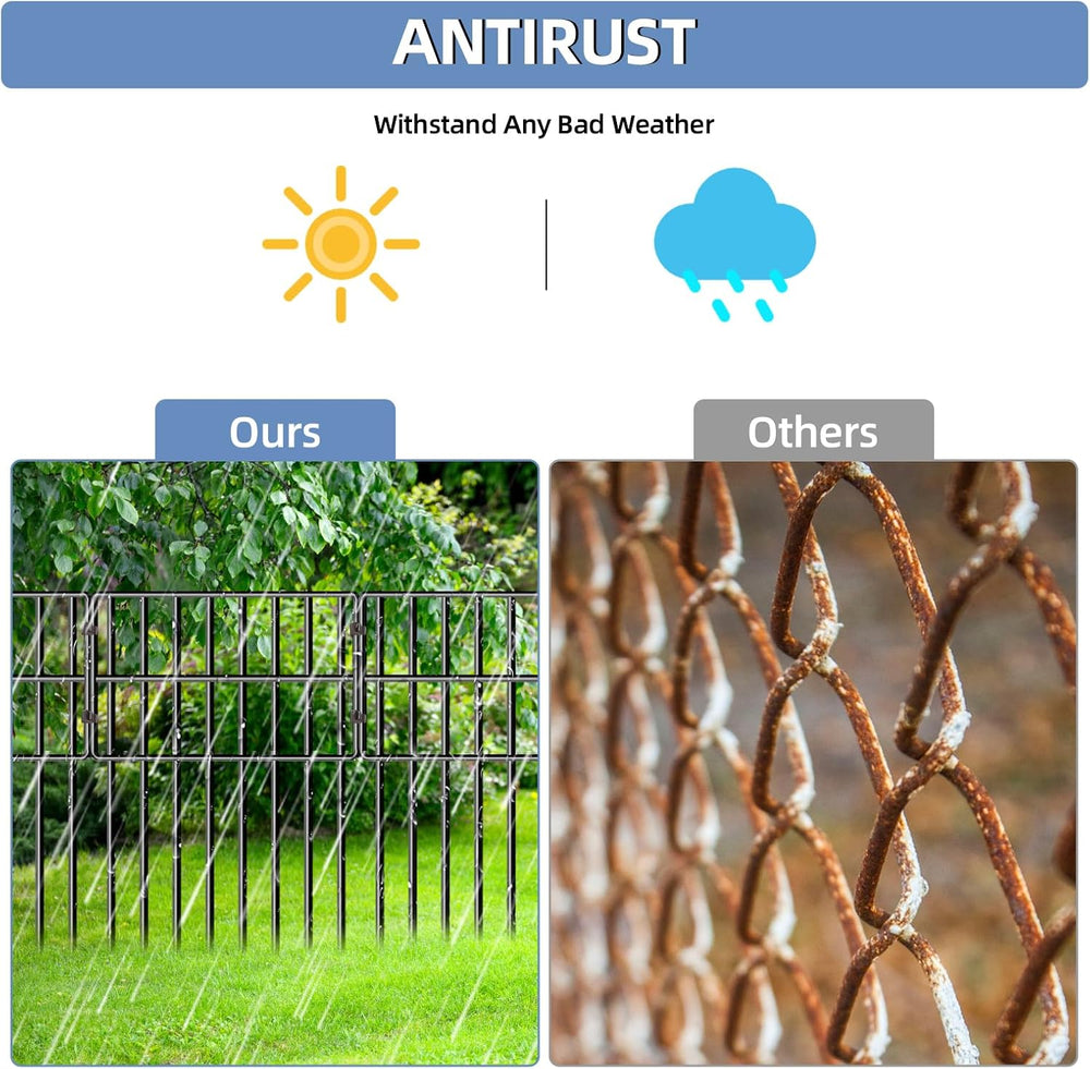 25 Pack Garden Animal Barrier Fence, 17in(H) x27ft(L) No Dig Decorative Fence...
