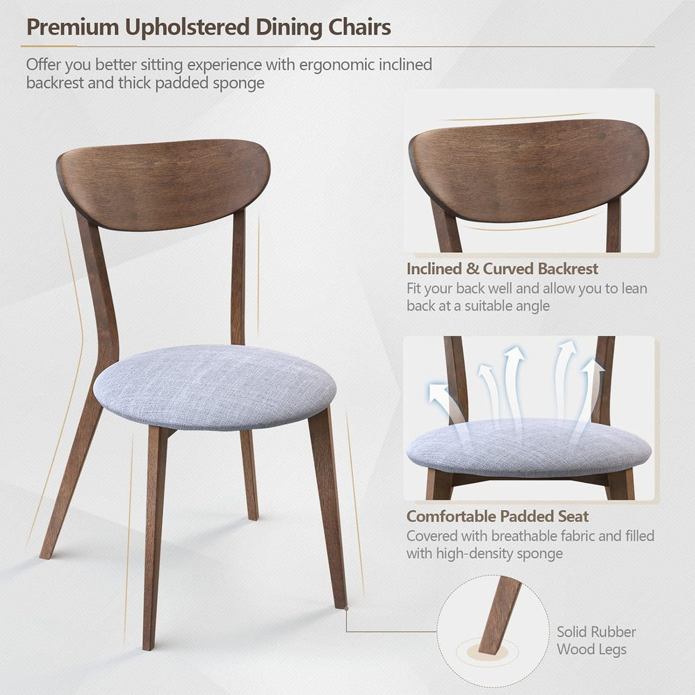Giantex 3-Piece Dining Table and Chair Set, Wooden Kitchen Table Set, Farmhou...