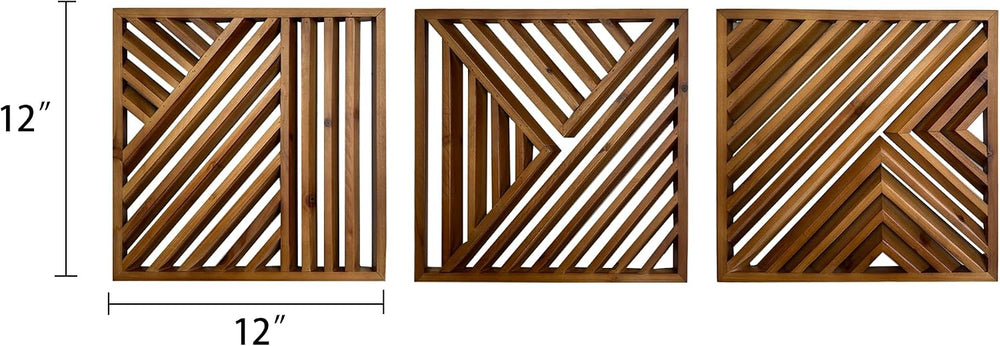 Musanpou Wooden Geometric Home Wall Decor Slatted Wood Design Wall Sculpture,...