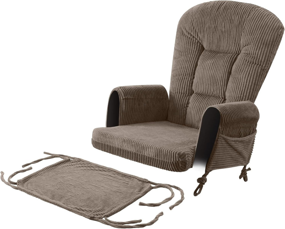 5PCS Glider Rocker Replacement Cushions with Storage Side Pockets, Coffee