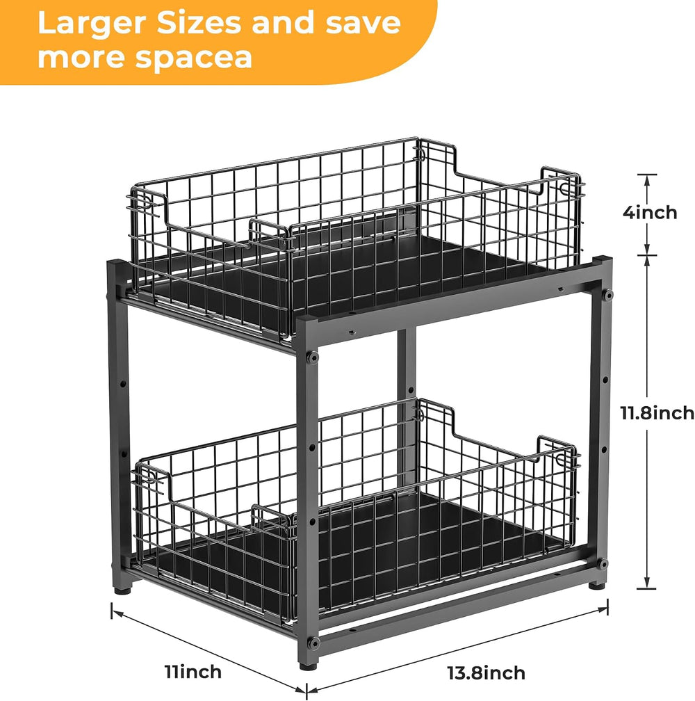 Under Sink Organizer, 2-Tier Pull Out Cabinet Organizer