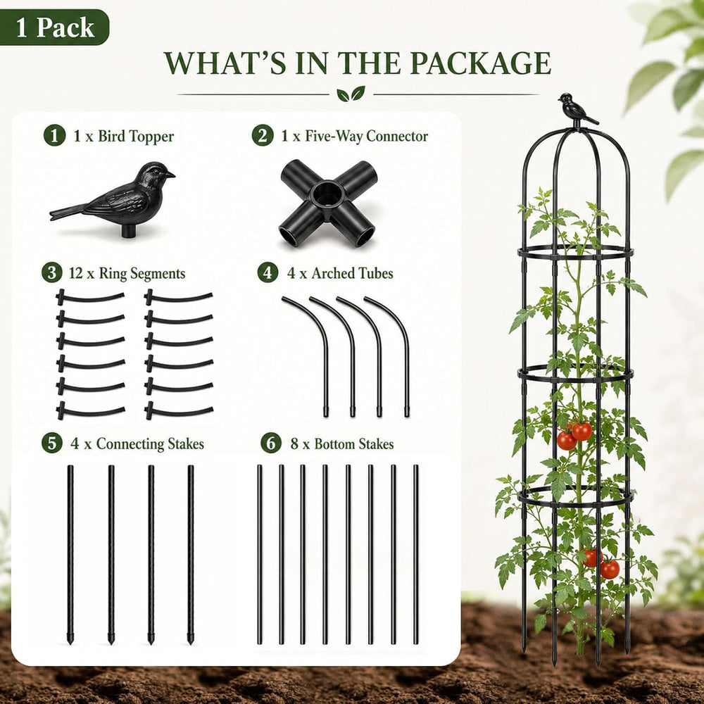 FOLLOOK Garden Obelisk Trellis for Climbing Plants Outdoor, 2 Pack