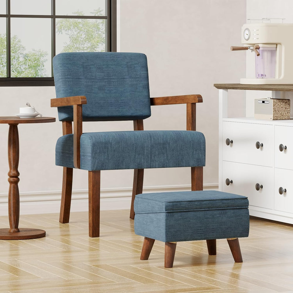 FAGAGA Accent Chair with Solid Wood Frame,Arm Chairs with Soft Seat