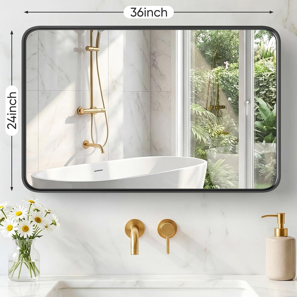 Sweetcrispy Bathroom Mirror 36x24 Inch, Vanity Mirror for Wall