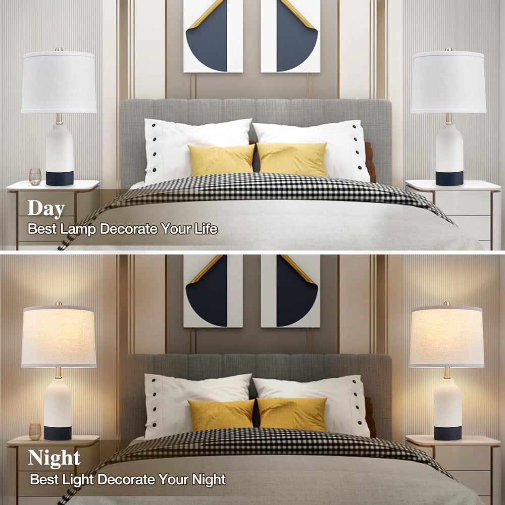 Luvkczc Ceramic Table Lamp Set of 2, Adjustable Color Temperature