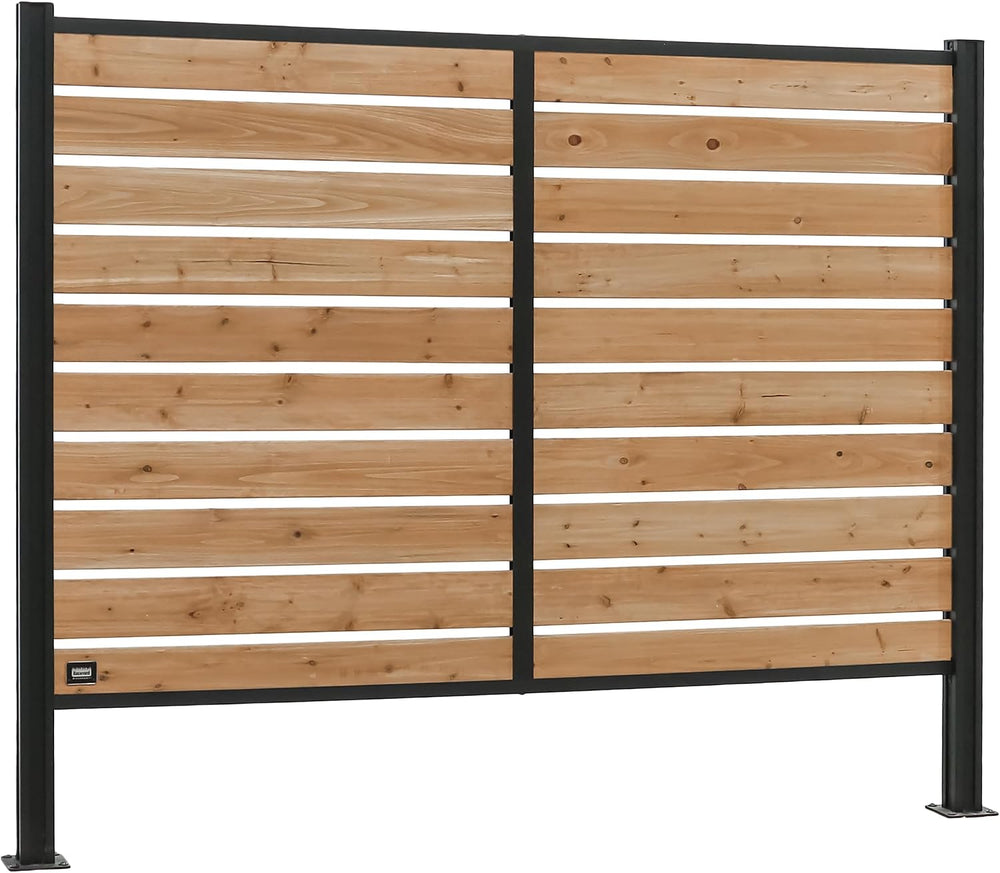 Backyard Discovery 8' x 6' Cedar Wood Outdoor Privacy Screen Wall wit...