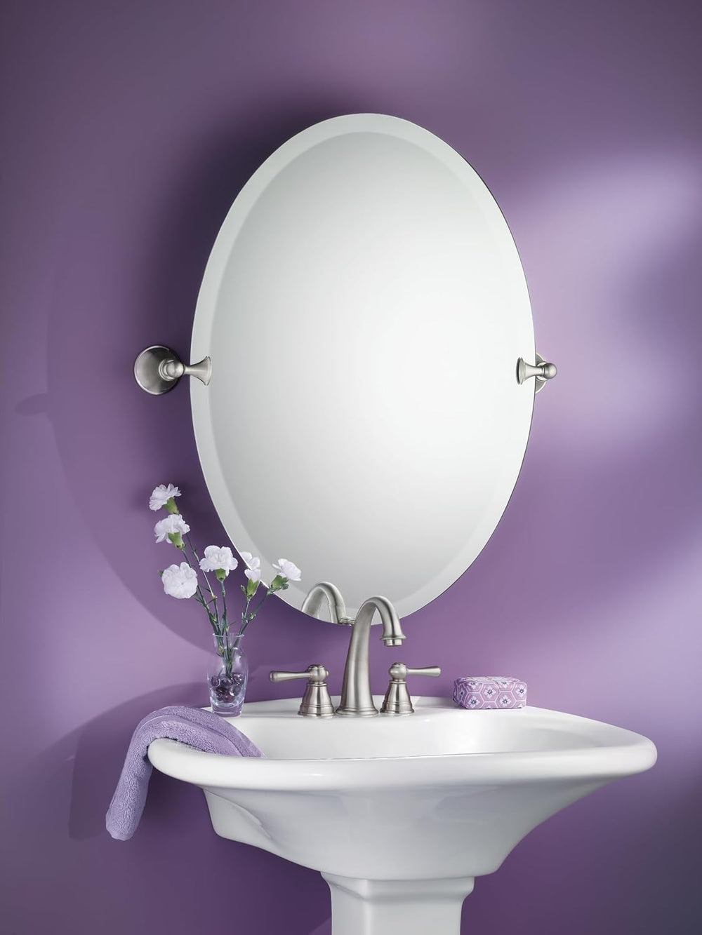 Moen DN2692BN Glenshire Pivoting Oval Mirror, Brushed Nickel