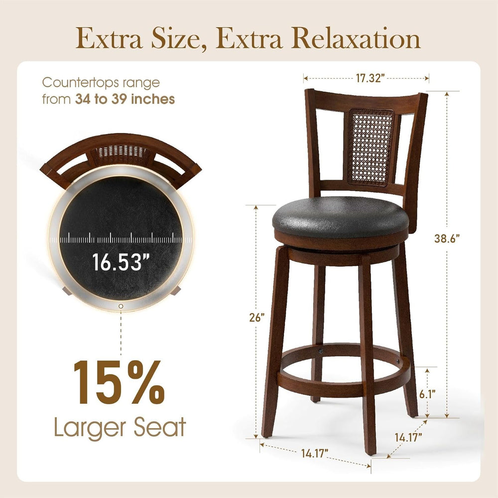 Sophia & William 26 Inch Swivel Bar Stools Set of 3, Counter Height Stools