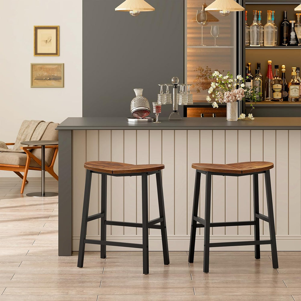 HOOBRO Bar Stools Set of 2, Counter Height Bar Stools, 23.6 Inch Barstools fo...
