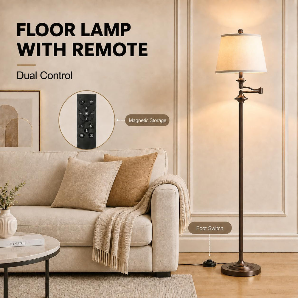 Wio-Mio Vintage Floor Lamp, 350° Adjustable Swing Arm for Living Room